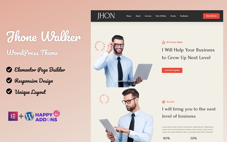 Jhon Walker - Modend Portfolio Landing Page Theme.
