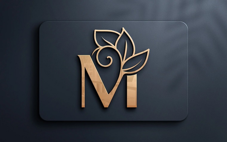 Letter M Monogram Beauty Logo Design.