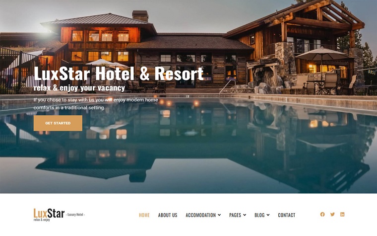 LuxStar Hotel and Resort Booking Joomla Template.