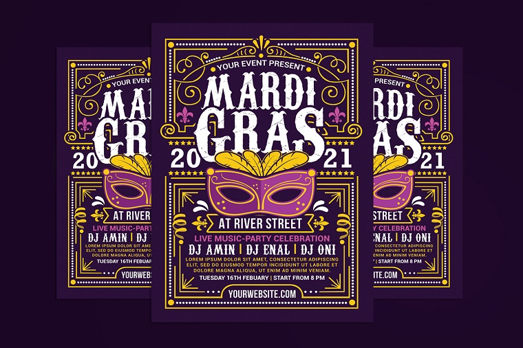 Mardi Gras Flyer - Corporate Identity Template.