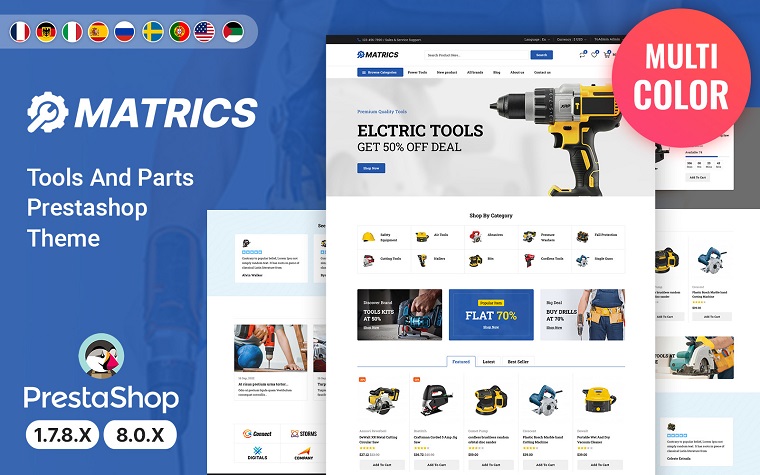 Matrics - Power Tools and Equipment PrestaShop Theme.