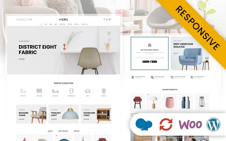 Mebel - Wooden Furniture Store WooCommerce Responsive Theme.