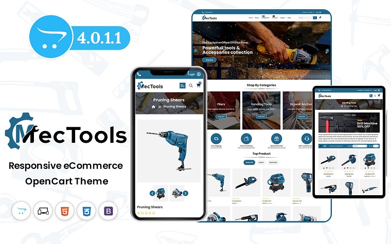 Mectools - Mechanical Tools Opencart Theme.