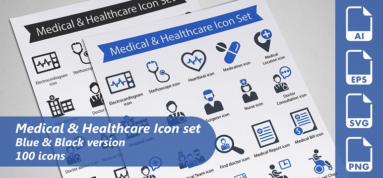 Medical And Healthcare Icon Set.