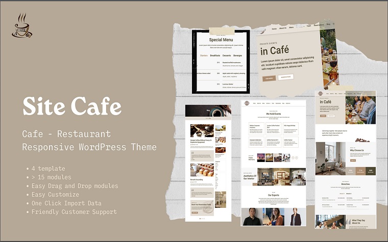 MKCafe - Clean Responsive WordPress Themplates for Restaurant.
