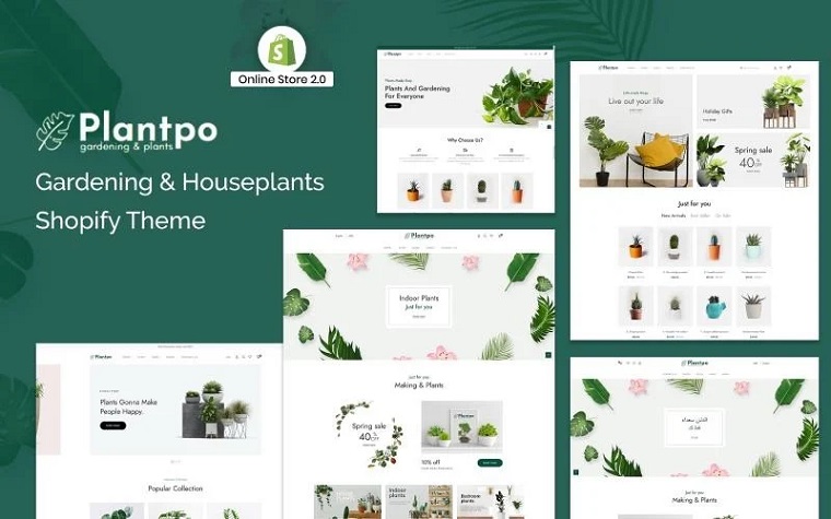 Plantpo - Gardening & Houseplants Shopify Theme For Online Shop.