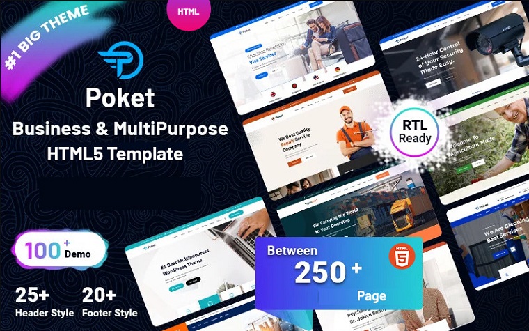 Poket - Business And Multipurpose Responsive Website Template.
