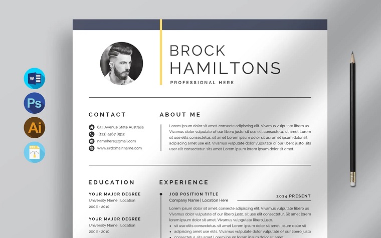 Professional 3 Pages Resume/Cv Template.
