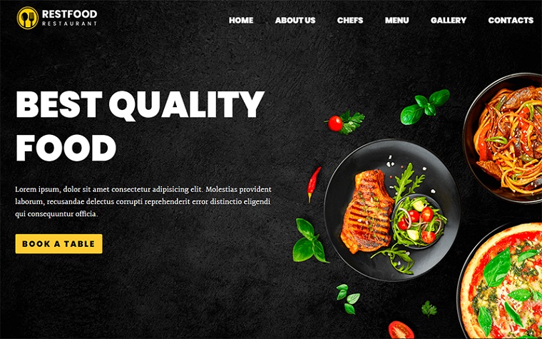 Restfood restaurant - One Page HTML5 Website Template.