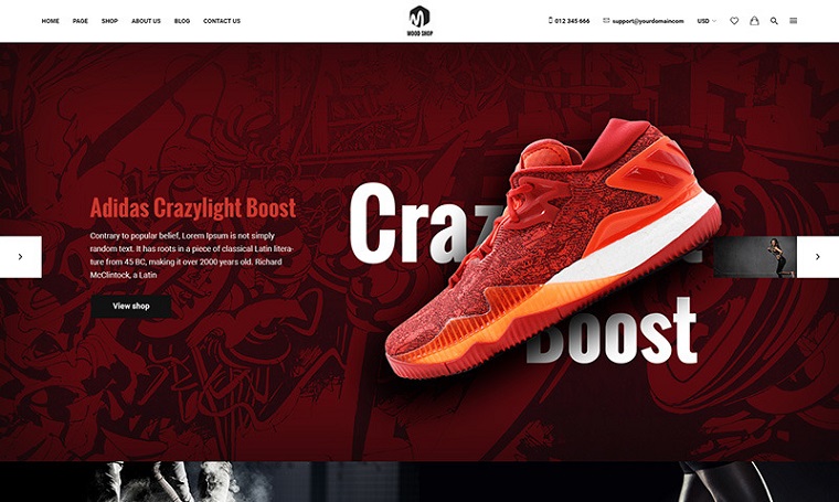 Shoe Store PSD Template.
