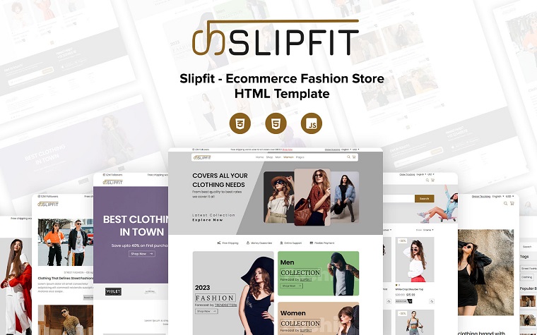 Slipfit – Fashion And Style Ecommerce Responsive HTML Template.