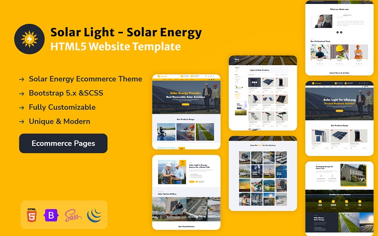 Solar Light - Solar Energy HTML5 Website Template.