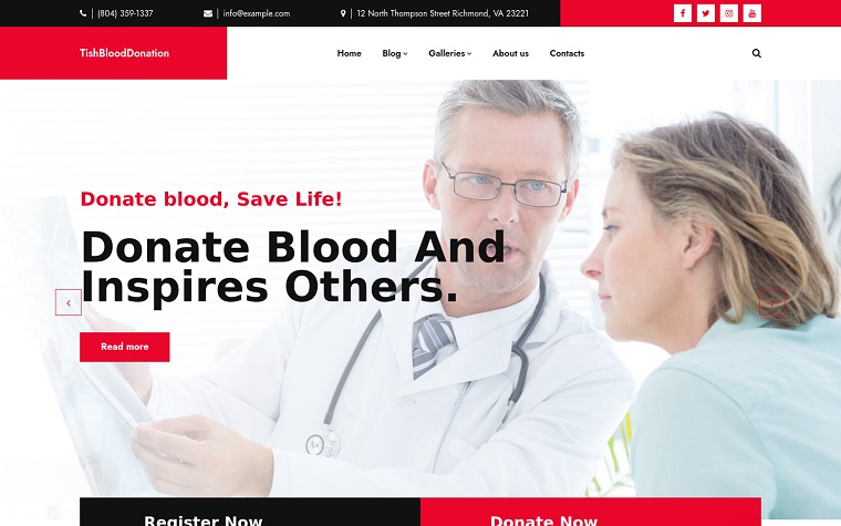 TishBloodDonation - Blood Donor WordPress Theme.