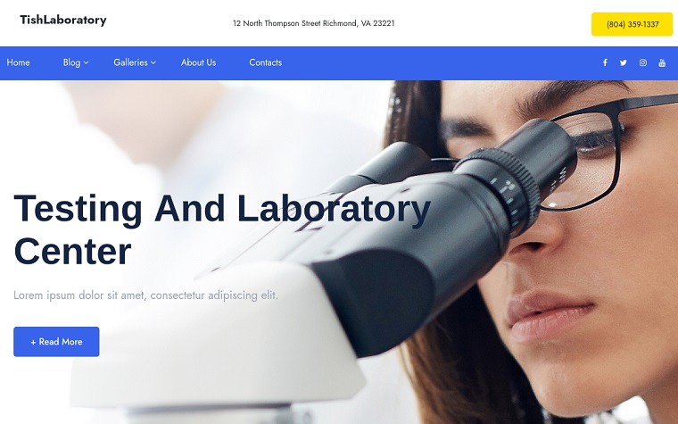 TishLaboratory - Testing Laboratory Center WordPress Theme.