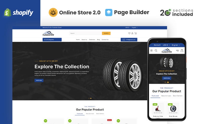 Turboster - Cars And Auto Parts Store Shopify Theme.
