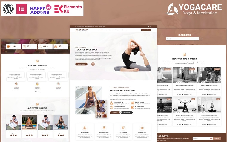Yoga Care - Yoga Studio WordPress Theme.