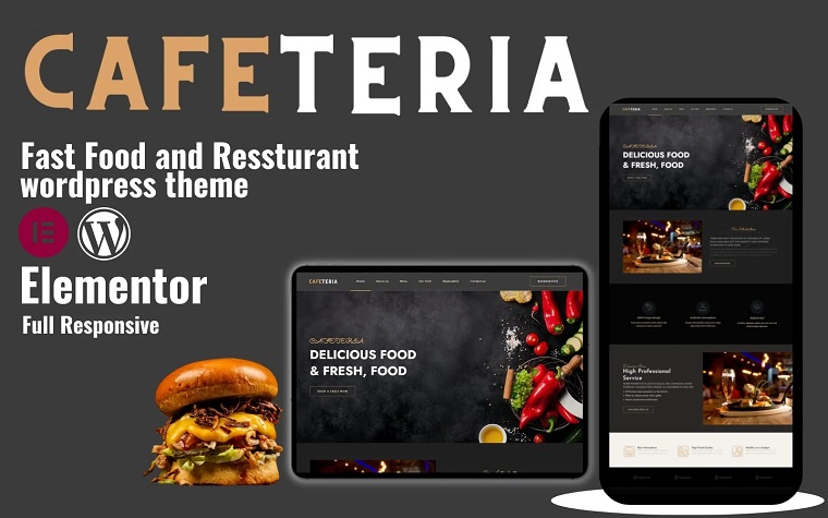 Cafeteria - Restaurant WordPress Theme.