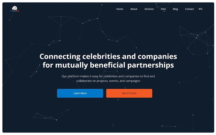 CelebCollab - The Ultimate Solution for Connecting Celebrities and Companies HTML Template.