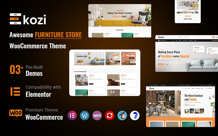 Ekozi - Best Responsive Furniture Elementor WooCommerce Theme.