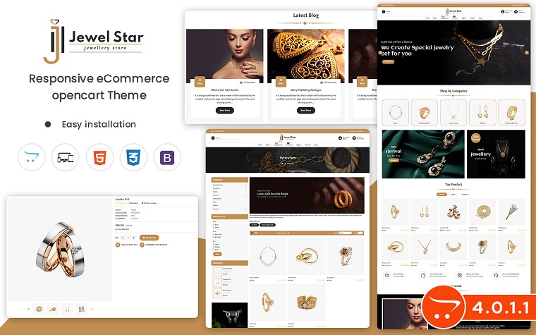 Jewel Star - Opencart Template for Online Jewelry Selling Store.