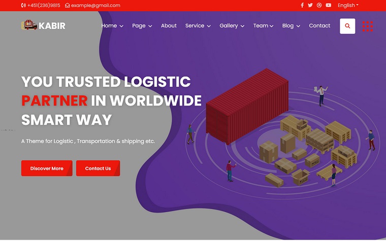 Kabir - Logistic & Moving Company Website Template.