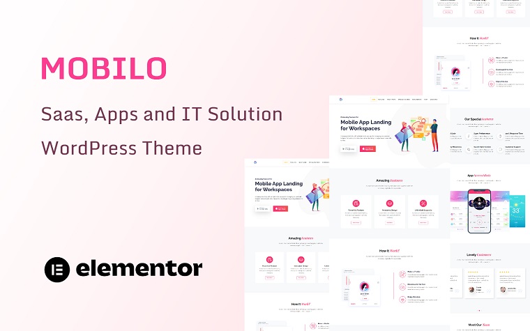 Mobilo - Saas, Apps landing and IT Solution One Page WordPress Theme.