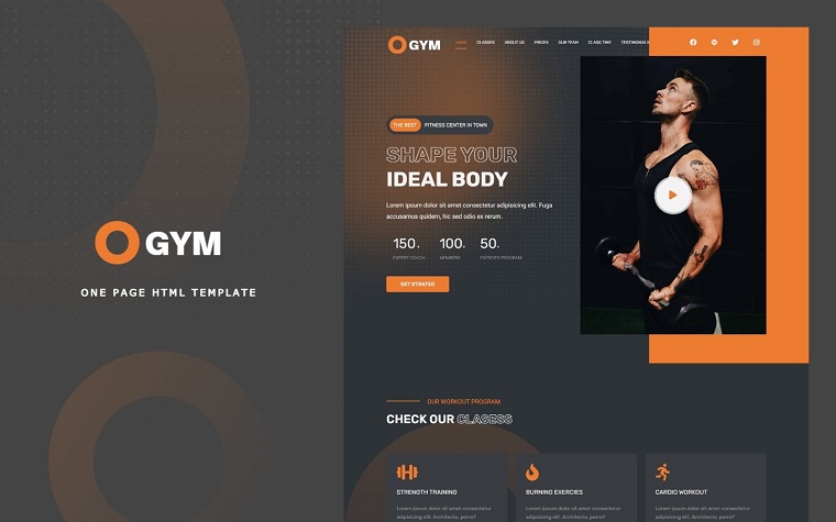 Ogym - Body Builder And Gym Landing Page Bootstrap 5 template.