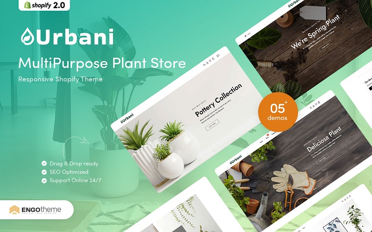 Urbani - MultiPurpose Plant Store Shopify Theme.