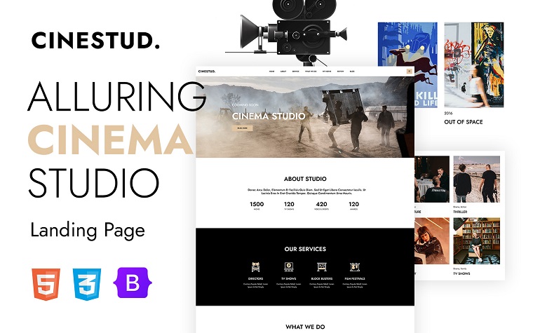 Cinestud - Film Studio HTML One-Page Template.