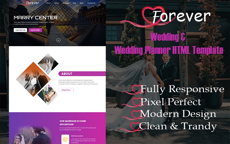 Forever - Modern Wedding Planer HTML Theme.