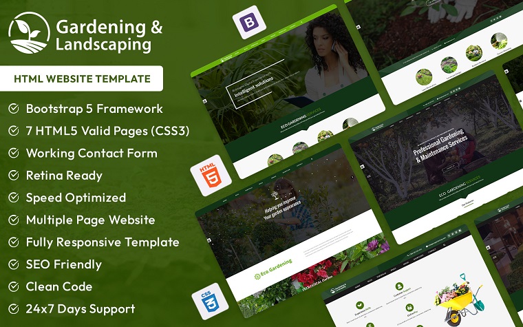 Gardening And Landscaping HTML Website Template.