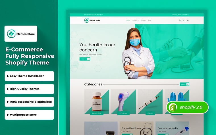 Medico - Health and Medicine Store Shopify Responsive Theme.