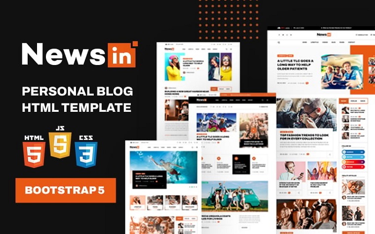NewsIN - Personal Blog, Newspaper, Magazine HTML Template.