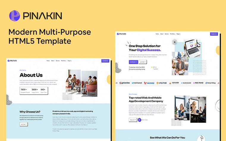 Pinakin - Multipurpose Web Agency HTML5 Template.