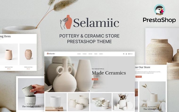 Selamic - Minimalistic Ceramic Store PrestaShop Theme.