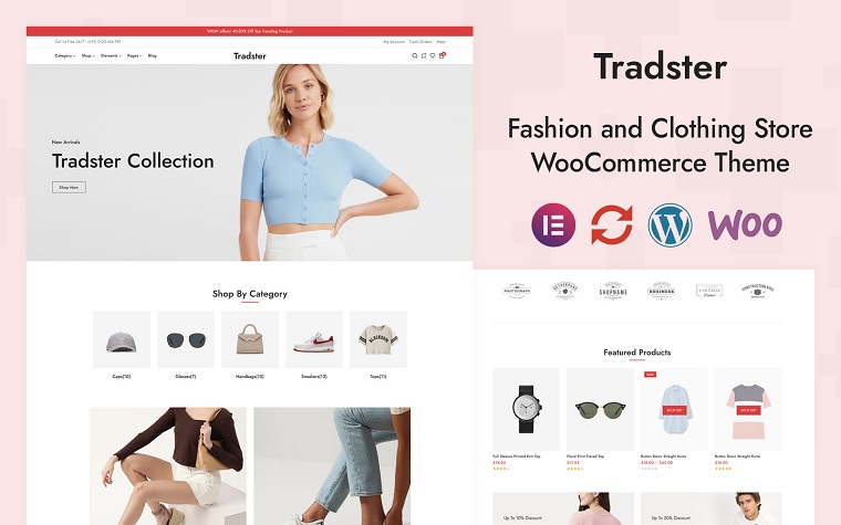 Tradster - Fashion Elementor WooCommerce Responsive Theme.