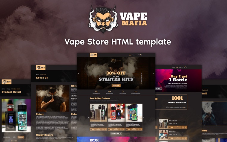 Vape Mafia – Vape Store Ecommerce HTML5 Template.