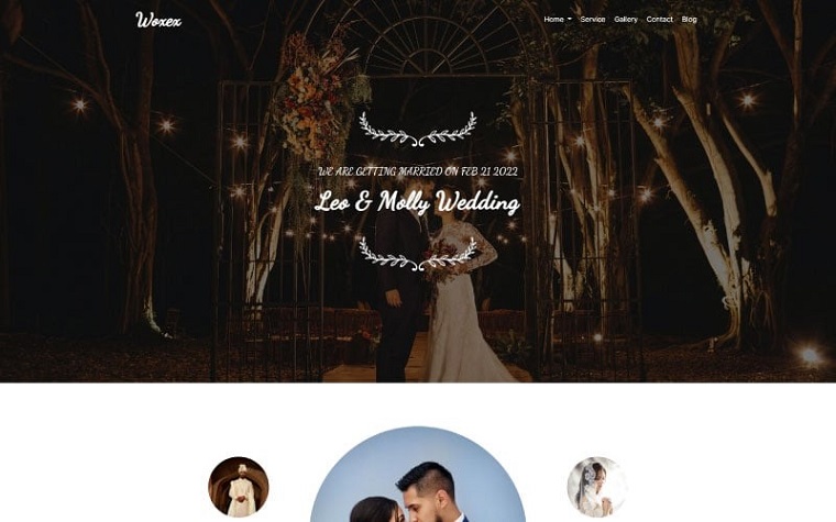 Woxex - Wedding Planner HTML One-Page Template.
