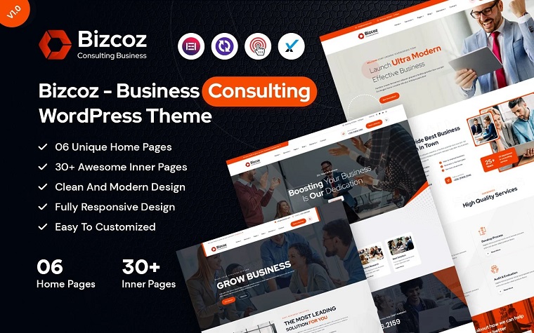 Bizcoz - Business Consultancy WordPress Theme.
