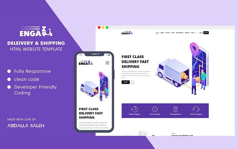 Delivery & Shipping - [no framework] HTML Website Template.
