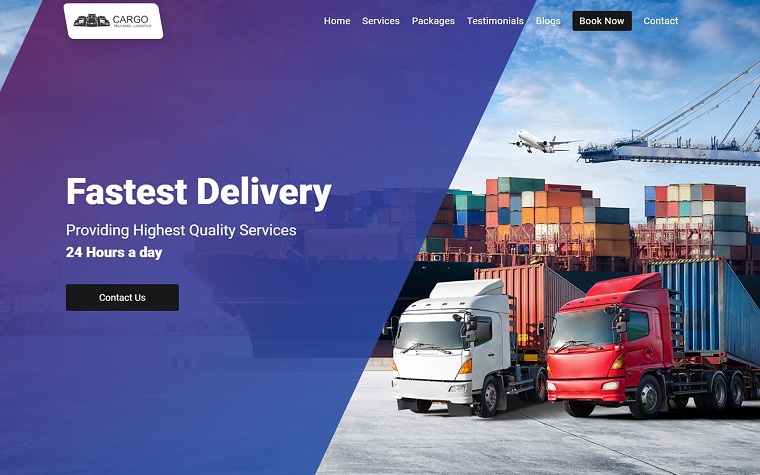 Movers - Cargo and Logistics Landing Page Template.