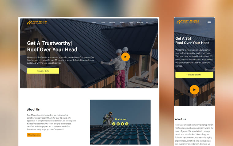 RoofMaster - Creative Roofing Company HTML Theme.