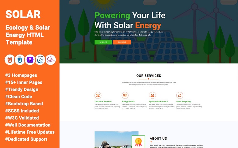 SOLAR - Planet Saving & Solar Energy HTML Template.