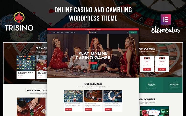 Trisino - Online Casino WordPress Theme.