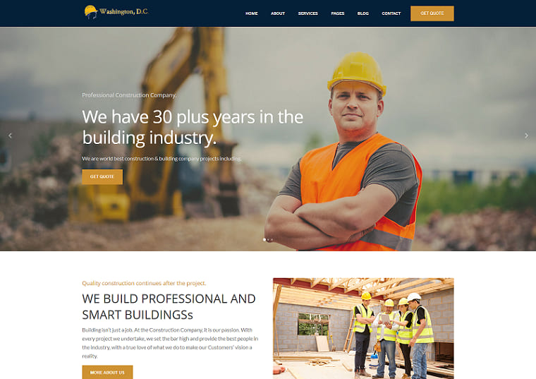 Washington - HTML5 Building Company Template.