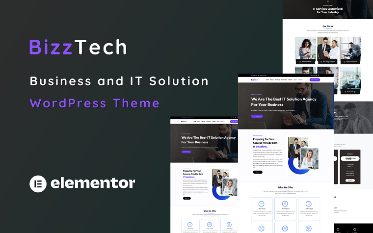 Bizztech - Multipurpose Business and IT Solution One Page WordPress Theme.