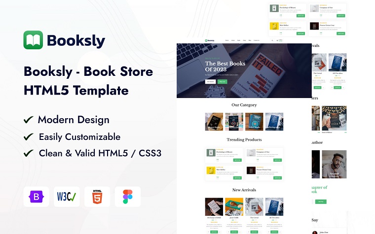 Booksly - Bookstore HTML Template.