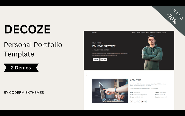 Decoze - Personal Portfolio HTML Template.