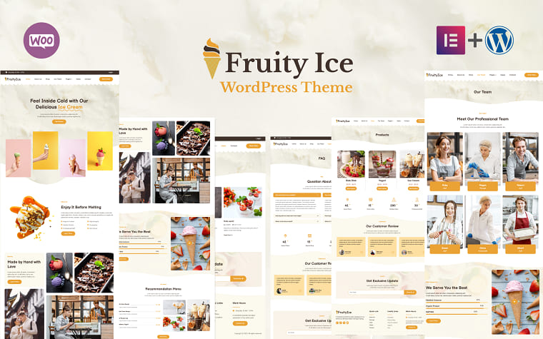 Fruity Ice - Ice Cream Shop and Frozen Yogurt Shop WP Theme.