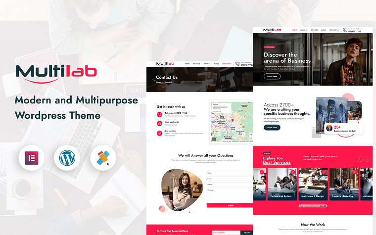 Multilab Consulting Business WordPress Theme.